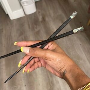 Black Chopsticks with Abalone Inlay